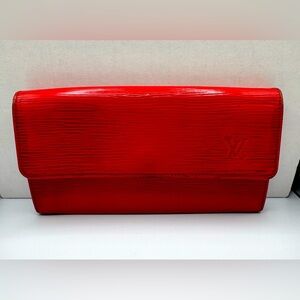 Louis Vuitton Epi Sarah Wallet in Red